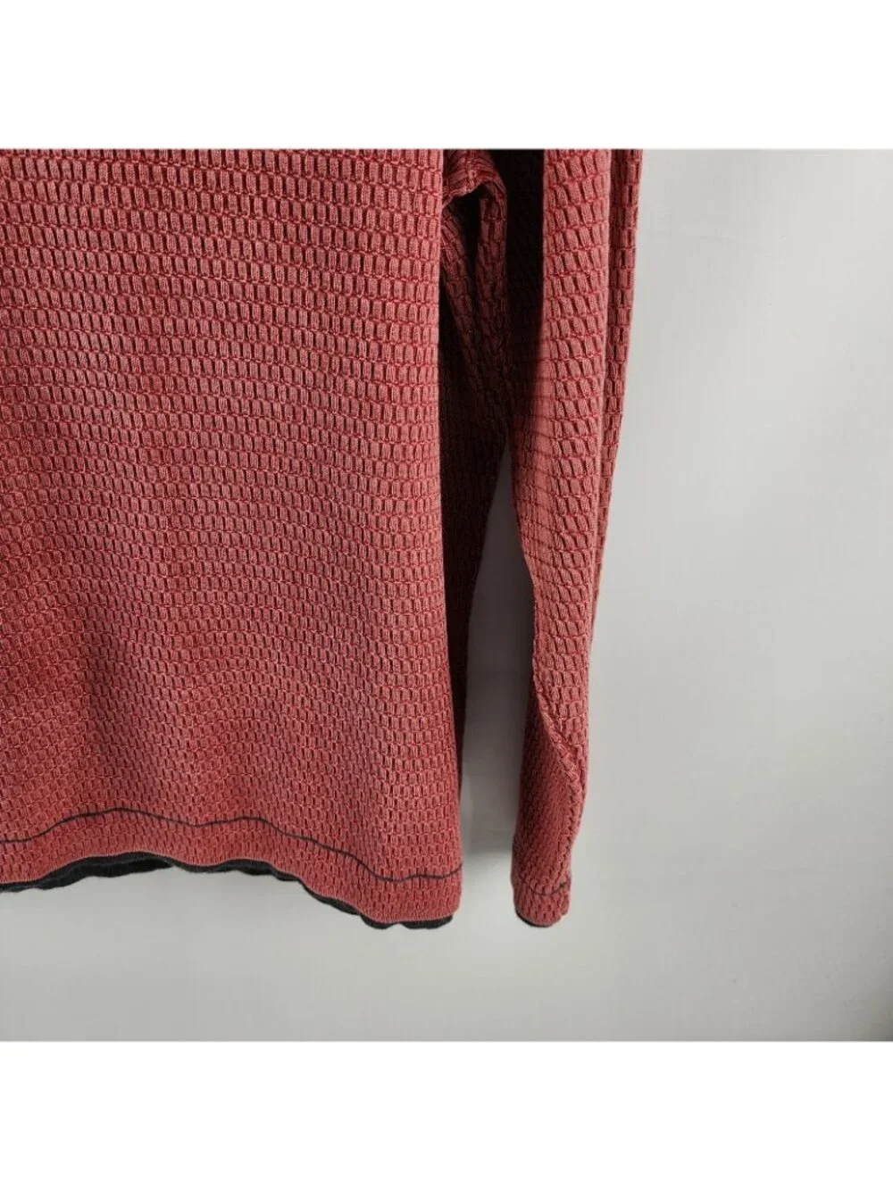 Carbon 2 Cobalt Sweater Mens XL Red Rust Waffle-Knit L/S V-Neck Pullover